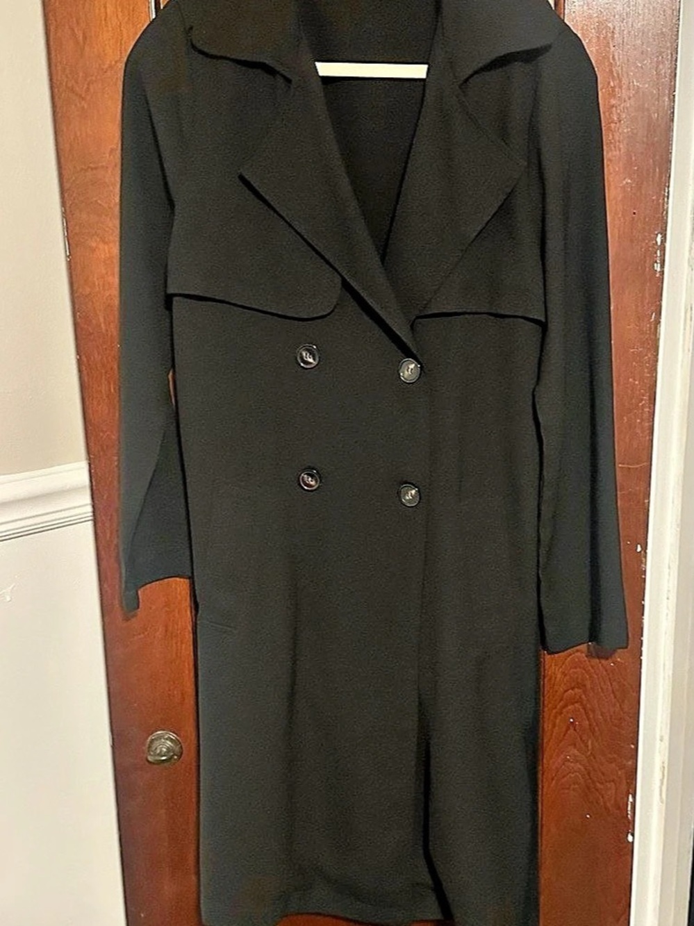 Akira Chicago Black Trench Coat Size Small